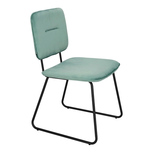 Čalouněná židle Adele Intesi sametová na lyžinách šedá moderní do jídelny a obýváku