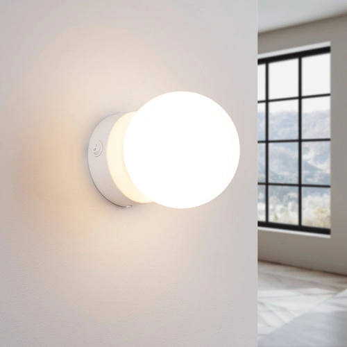 Nástěnné svítidlo YOLI 1 bílé moderní do obýváku a ložnice sklo SOLLUX LIGHTING