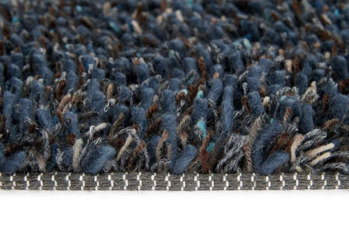 Modrý vlněný koberec shaggy do obýváku Shaggy Quartz 140x200 měkký Carpets&More