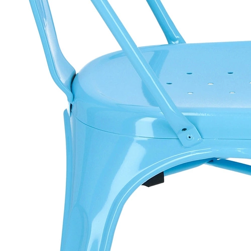 Kovová jídelní židle Paris modrá ve stylu Tolix do kuchyně a jídelny industriální D2.DESIGN