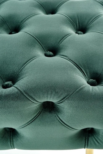 Čalouněná lavice Nate zelený samet glamour na zlatých nohách do předsíně a ložnice