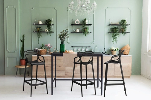 Barová židle Lexi bílá moderní s opěrkou do kuchyně a jídelny z plastu stohovatelná 75 cm D2.DESIGN