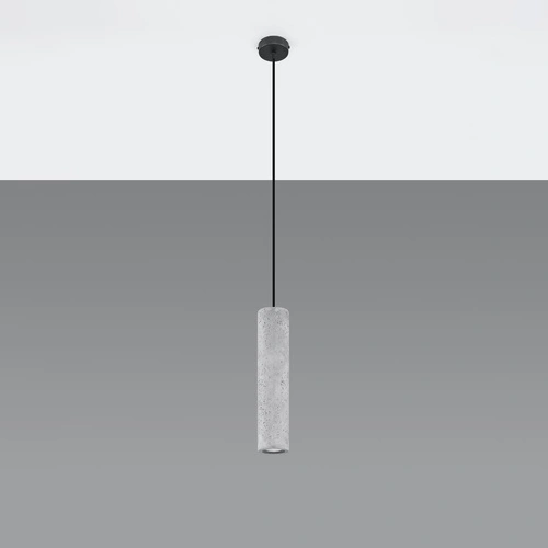 Závěsné svítidlo LUVO šedý betonový válec moderní nad kuchyňský ostrůvek a do obýváku