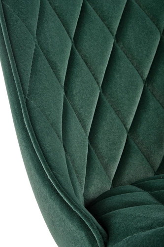 Jídelní židle Elise Intesi zelená čalouněná sametová glamour na černých nohách