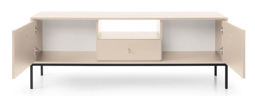 Moderní béžová TV komoda Evora na vysokých nohách se zásuvkou do obýváku 154 cm Intesi
