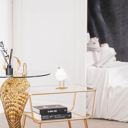 Dekorativní figurka Love Bird XL bílá glamour na komodu nebo jako dárek do obývacího pokoje HV decor