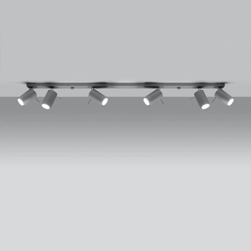 Stropní svítidlo RING 6L šedé moderní kovové loftové do obýváku a kuchyně Sollux