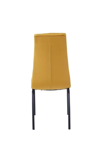 Jídelní židle Ezara Velvet žlutá čalouněná moderní sametová na černých nohách Intesi