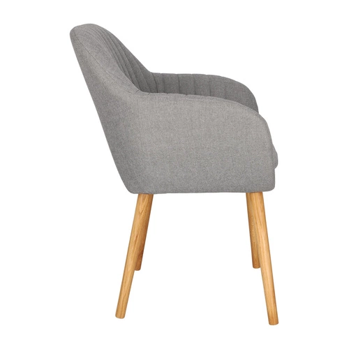 Čalouněná židle Emilia šedá s područkami do jídelny a obýváku skandinávský styl Actona