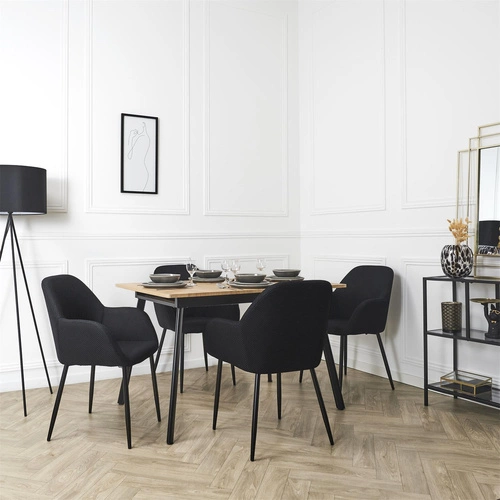 Čalouněná židle Lavia černá Intesi do jídelny a obývacího pokoje moderní s područkami