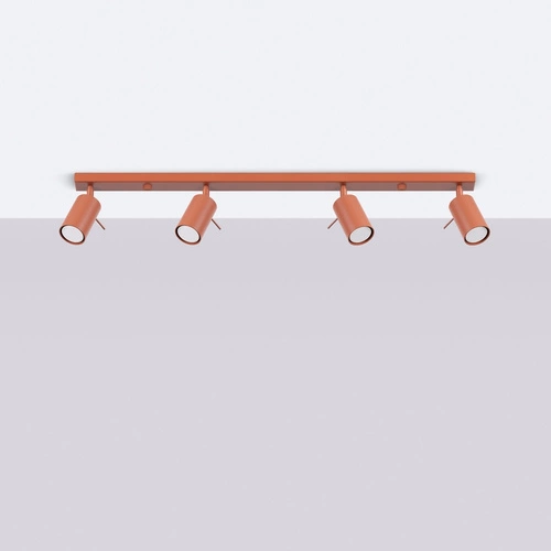 Stropní svítidlo RING 4x červené moderní kovové otočné do obýváku a ložnice SOLLUX