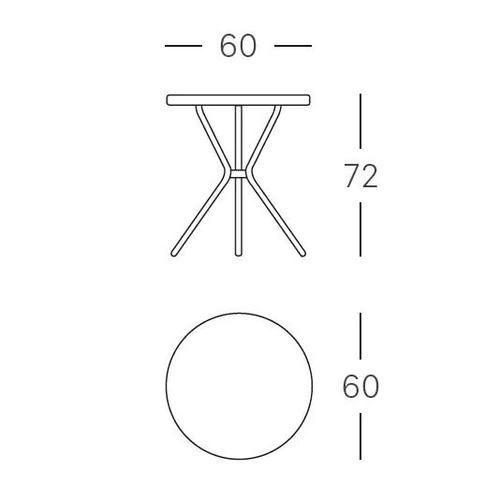 Kulatý bílý kovový stolek Leo na terasu a do kavárny 60 cm