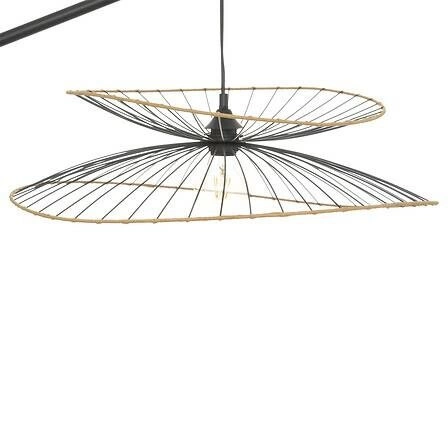 Stojací oblouková lampa Alara černá kovová do obýváku loft 177 cm Atmosphera