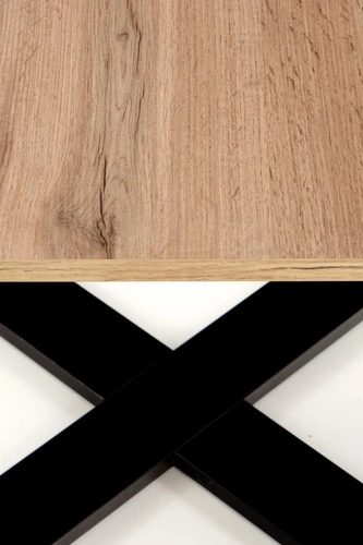 Konferenční stolek Cross čtvercový dub wotan černý moderní do obýváku 67x67 cm
