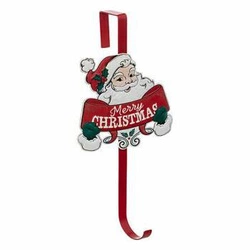 Červený kovový nástěnný věšák s Mikulášem Feeric Christmas do předsíně 38 cm