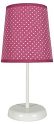 Noční lampička Gala moderní s puntíkovým stínidlem růžová do ložnice a dětského pokoje