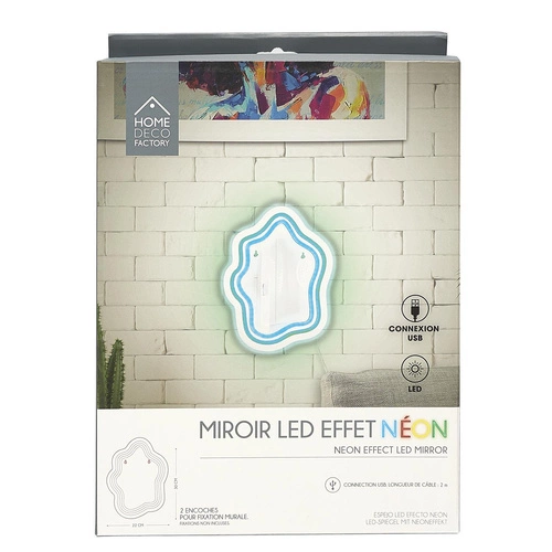 LED zrcadlo Intesi nepravidelné s neonovým osvětlením do koupelny a na toaletní stolek 22,5 cm