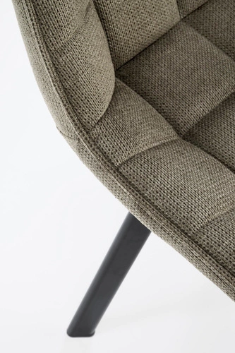 Čalouněná jídelní židle Giselda olivová, moderní s černými nohami do jídelny a obýváku