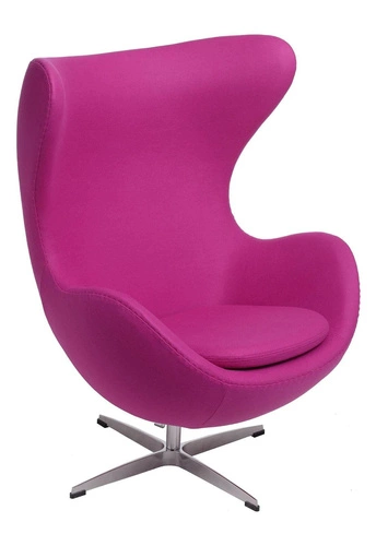 Otočný houpací křeslo ušák Jajo fialový kašmír do obýváku a kanceláře moderní D2.DESIGN