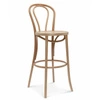 Dřevěný barový stolička s opěrkou Fameg BST-18 přírodní kůže na míru 75 cm do kuchyně