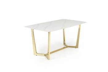 Jídelní stůl Rohs bílý mramor a zlatá 160x90 cm moderní glamour obdélníkový Intesi
