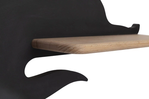 Nástěnné LED světlo Cat černé dřevěné do dětského pokoje klasické dekorativní 26 cm