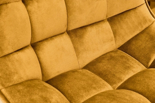 Barová židle Plaid sametová hořčicová s opěrkou výškově nastavitelná otočná moderní do kuchyně Intesi