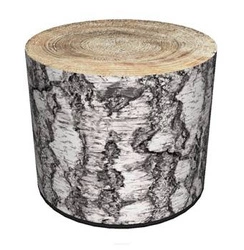 Zahradní kulatý puf Woody Intesi moderní voděodolný na zahradu balkon terasu 40 cm