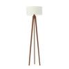 Stojací lampa trojnožka Miami Lysne dřevěná s ecru stínidlem do obýváku na míru