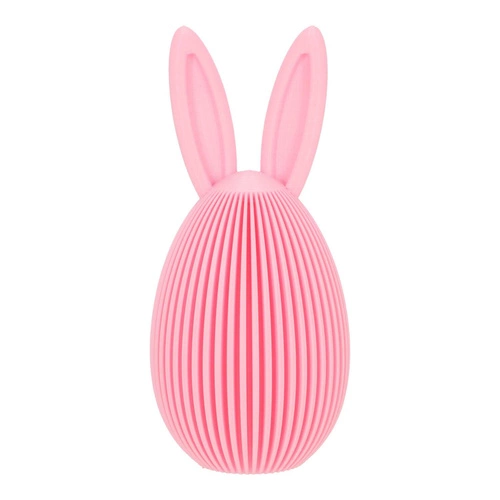 Velikonoční dekorace Intesi vajíčko s oušky růžové glamour na stůl nebo komodu 13,5 cm