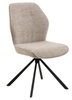 Otočná čalouněná židle Miren Spin Noir v béžové barvě s černou podstavou