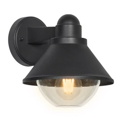 Venkovní nástěnné svítidlo Saginia zahradní lampa 23,5x20,5cm černá 1x40W E27 kulaté stínidlo IP44