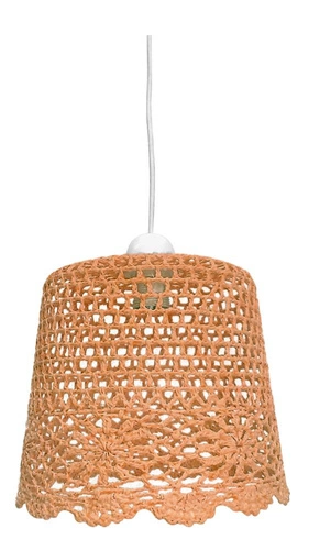 Závěsné svítidlo Nonna 27 oranžové z tkaniny do obýváku a ložnice, vzdušné, 27 cm