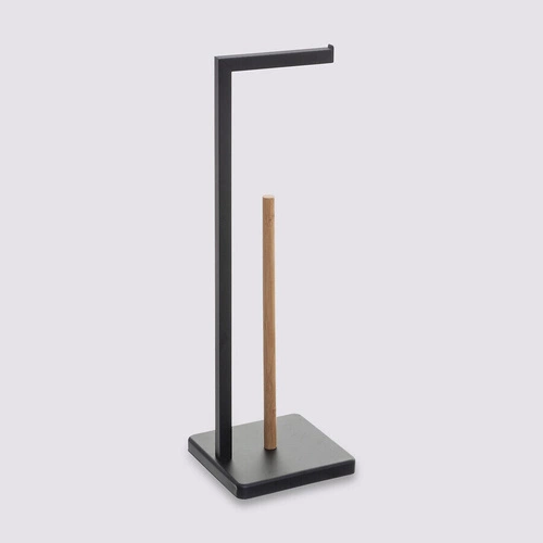 Stojan na toaletní papír Natureo černý bambusový moderní na náhradní role do koupelny 5five