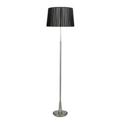 Dera saténová stojací lampa 1x60W E27 stínítko černé
