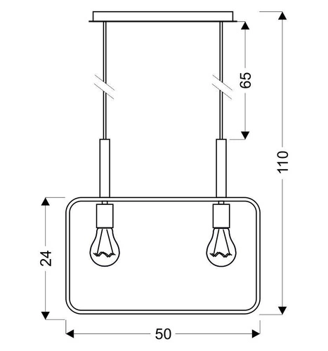 Závěsná lampa Frame 2x60W E27 černá