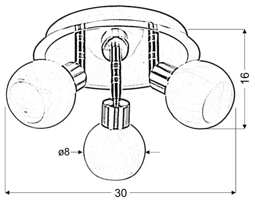 Alabastrová stropní lampa stropní svítidlo 3x40W G9 satén+chrom
