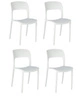 Sada 4 bílých židlí Flexi