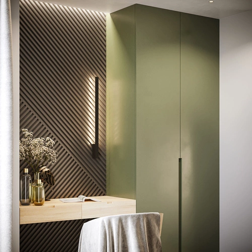 Nástěnné svítidlo LAHTI M černé moderní LED 3000K do obýváku a ložnice hliník 70 cm