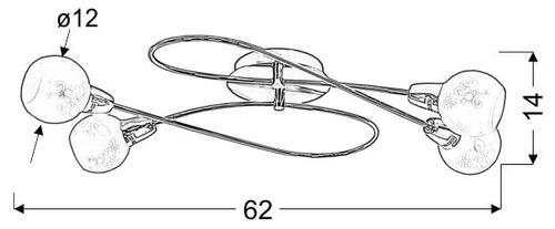 Stropní svítidlo Avila mosaz sklo moderní do obýváku a kuchyně Candellux 62 cm