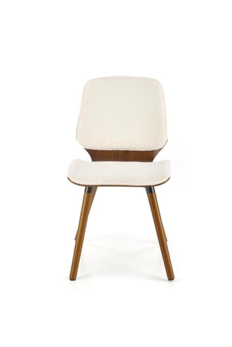 Dřevěná jídelní židle Sandrine Intesi krémová ořech čalouněná boucle vintage