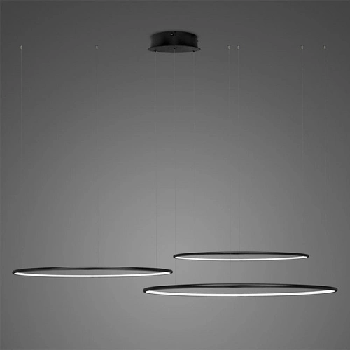 Stropní LED svítidlo Ledové Kruhy 80 cm černé stmívatelné moderní do obýváku