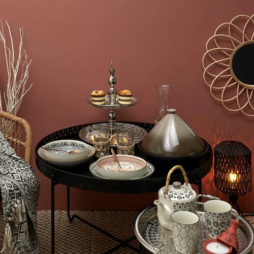 Kulatý konferenční stolek Modes černý kovový moderní loftový do obýváku 78 cm Intesi