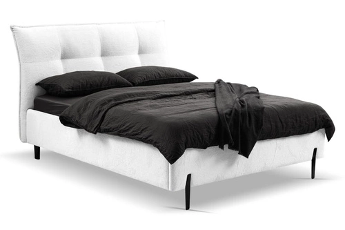 Čalouněná postel Biscuit 140x200 bílá s úložným prostorem skandinávská do ložnice