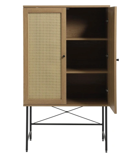 Vysoká komoda Pensacola ratan dub moderní do obýváku na nožičkách