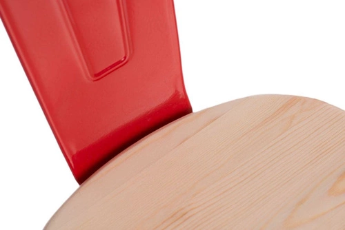 Židle Paris Arms Wood červená, sedák borovice natural