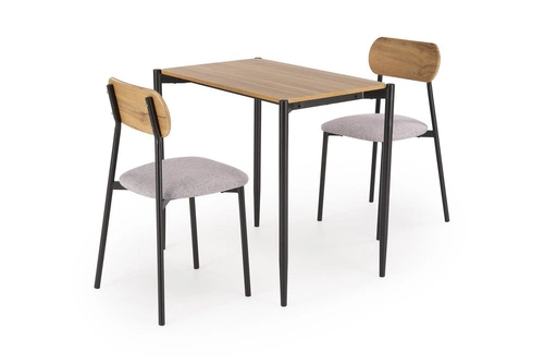 Sada stůl + 2 židle Maddie přírodní/černá