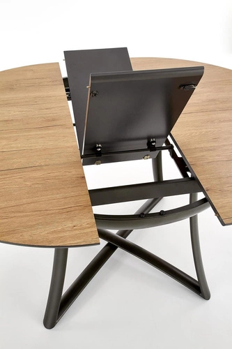 Rozkládací kulatý jídelní stůl Mira loft dub přírodní 118–148 cm Intesi