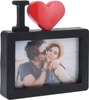 Černý skleněný fotorámeček 10x15 na stůl srdce I Love Intesi