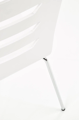 Jídelní židle Intesi Lui bílá skandinávská z překližky na chromovaných nohách